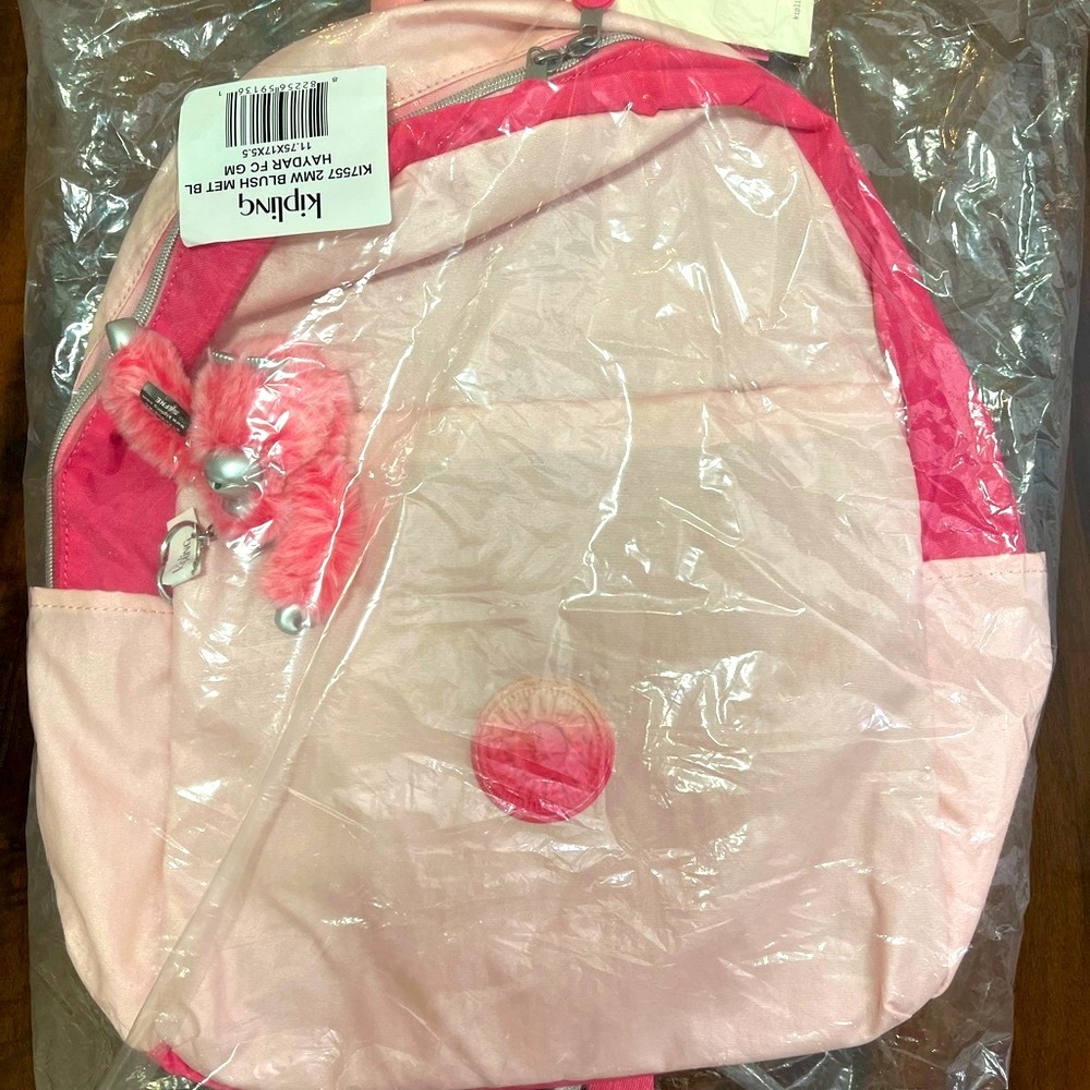 Kipling Haydar Metallic 15" Laptop Backpack Blush Met Bl